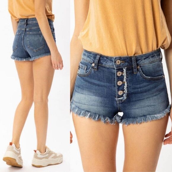 KanCan High-rise Button Fly Frayed Hem Shorts - XS - Picture 3 of 13